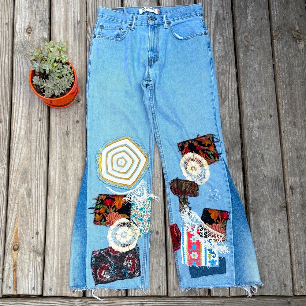 Levi’s 550 Patchwork Hippie Jeans